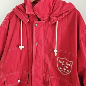Vintage Naf Naf Windbreaker Jacket Hooded Large